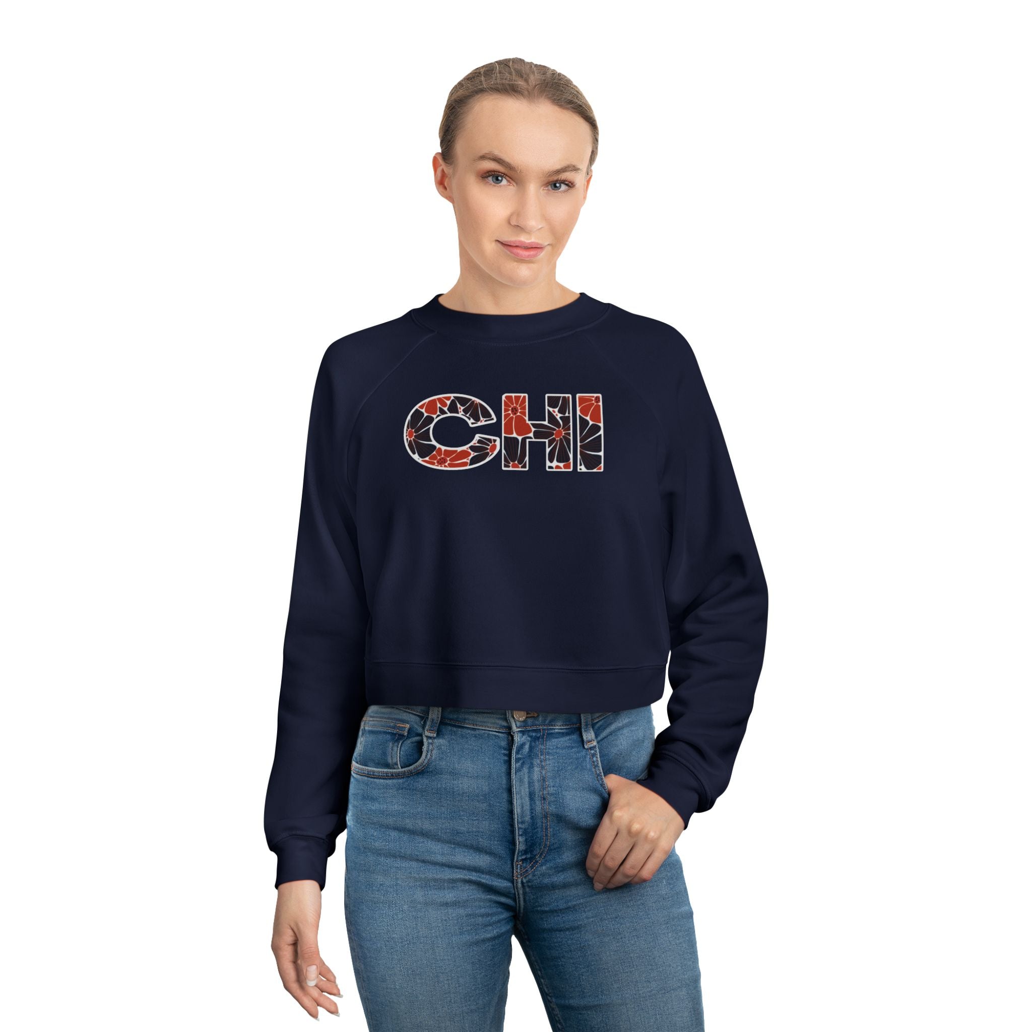 Chicago Football Varsity Graphic Women's Fleece Cropped Pullover