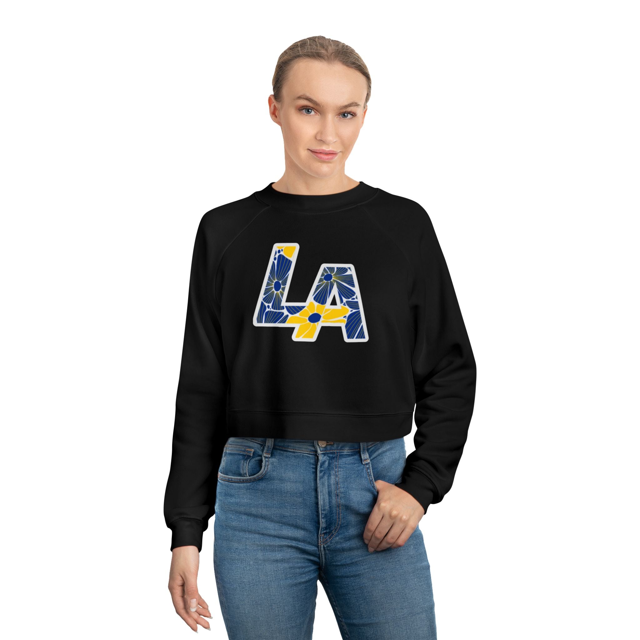 Los Angeles Football Varsity Graphic Women's Fleece Cropped Pullover