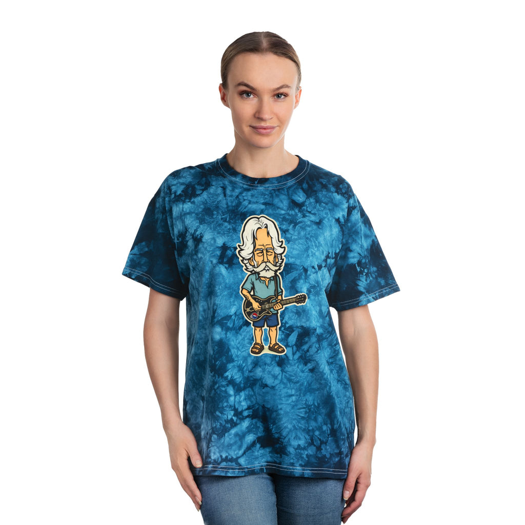 Bob Weir tribute, Crystal Blue Tie-Dye Tee with Retro Graphic