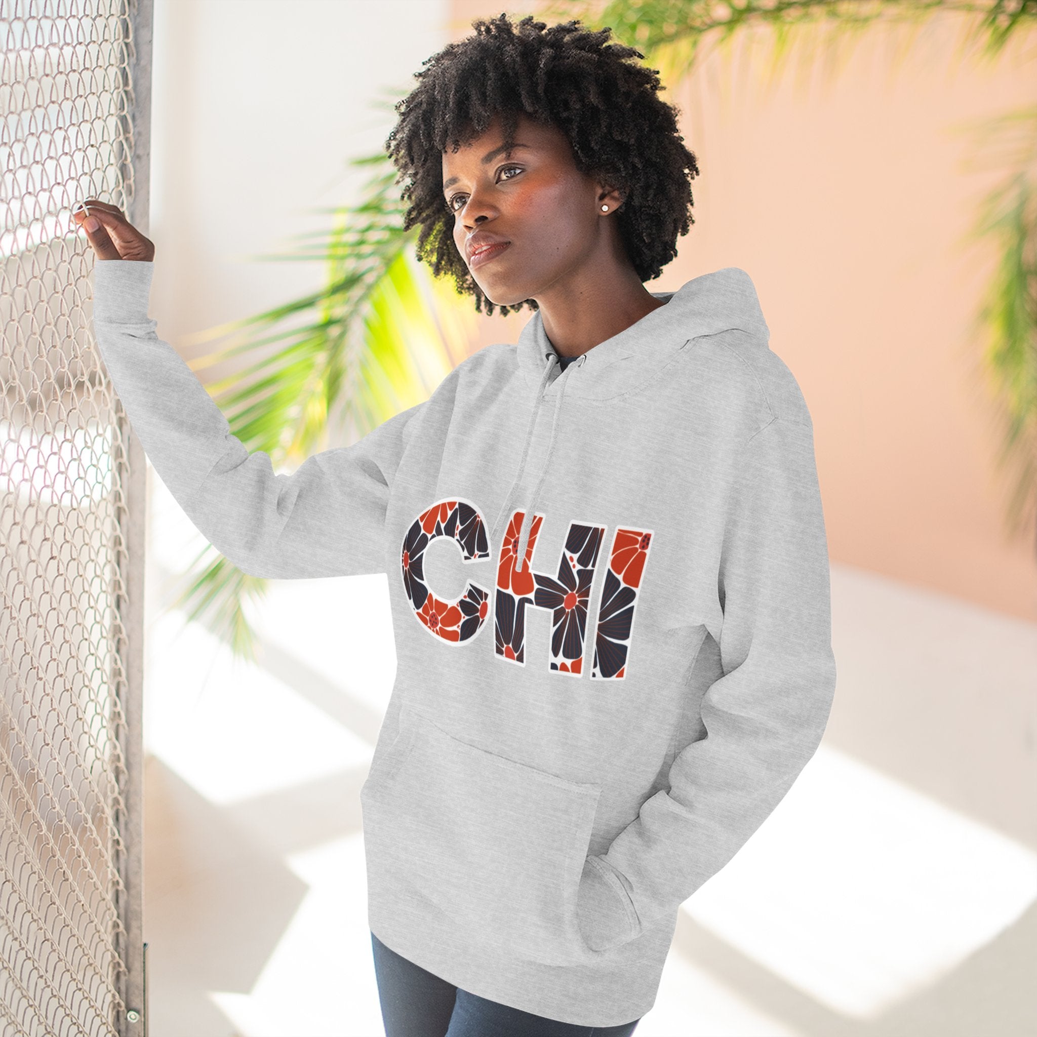 Chicago Floral Arch Hoodie | Logo Pullover | Football