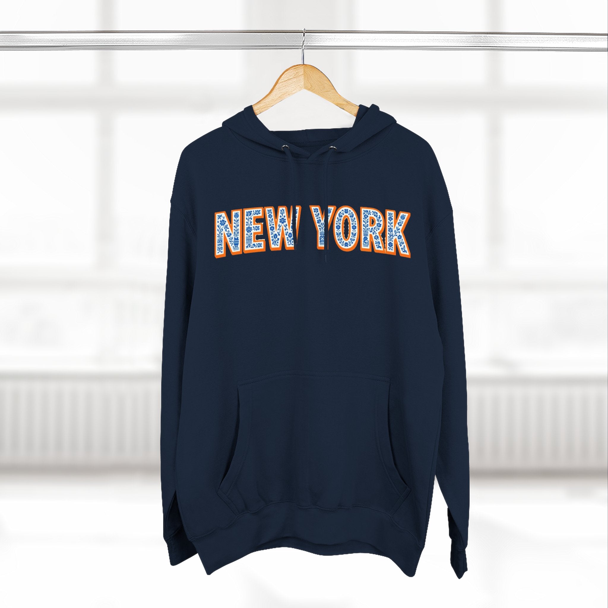 New York Floral Arch Hoodie | Logo Pullover | Baseball, Basketball