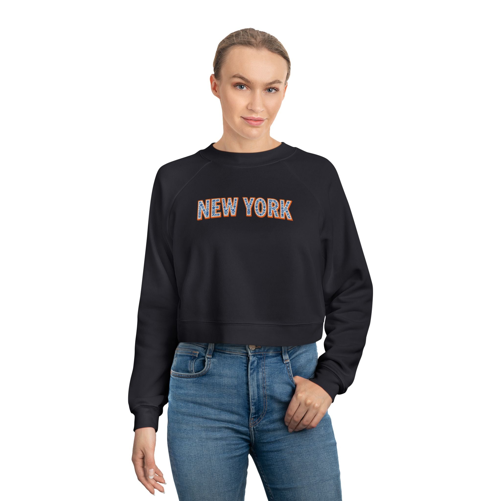 New York Varsity Graphic Women's Fleece Cropped Pullover