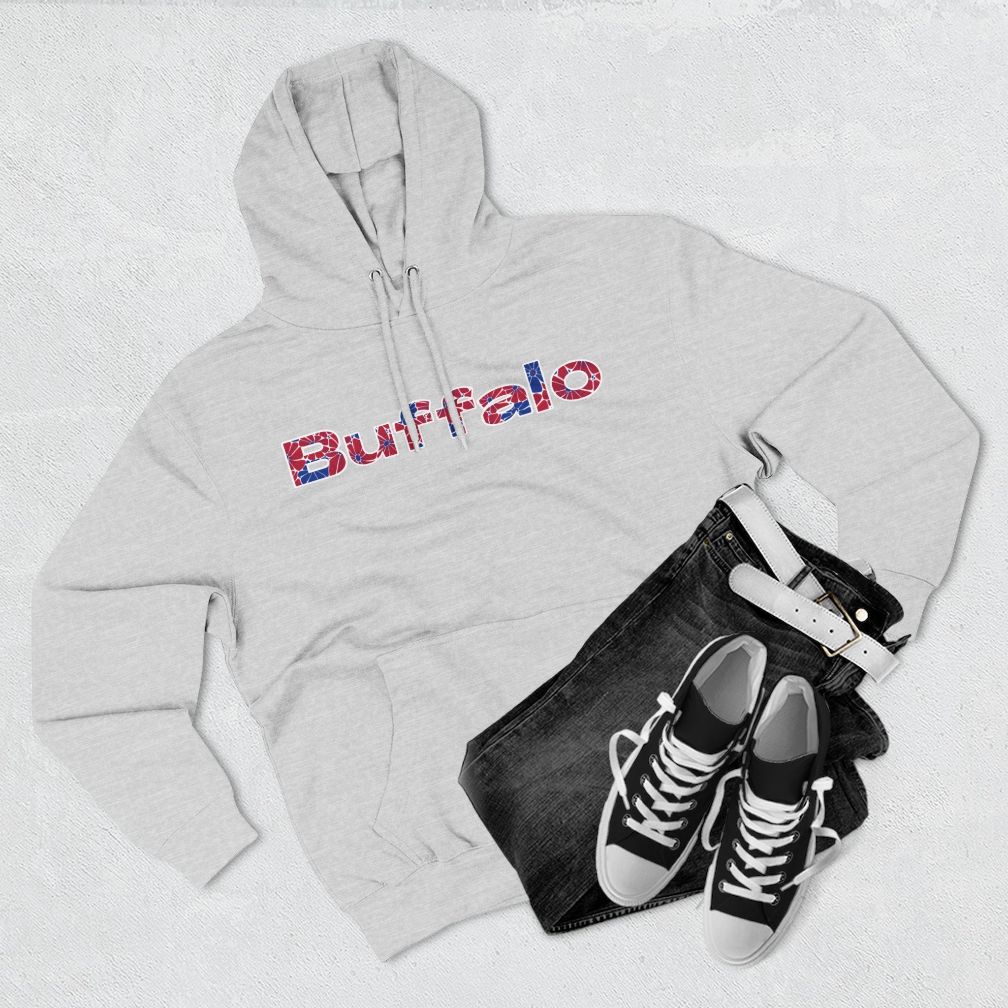 Buffalo Floral Arch Hoodie | Logo Pullover | Football