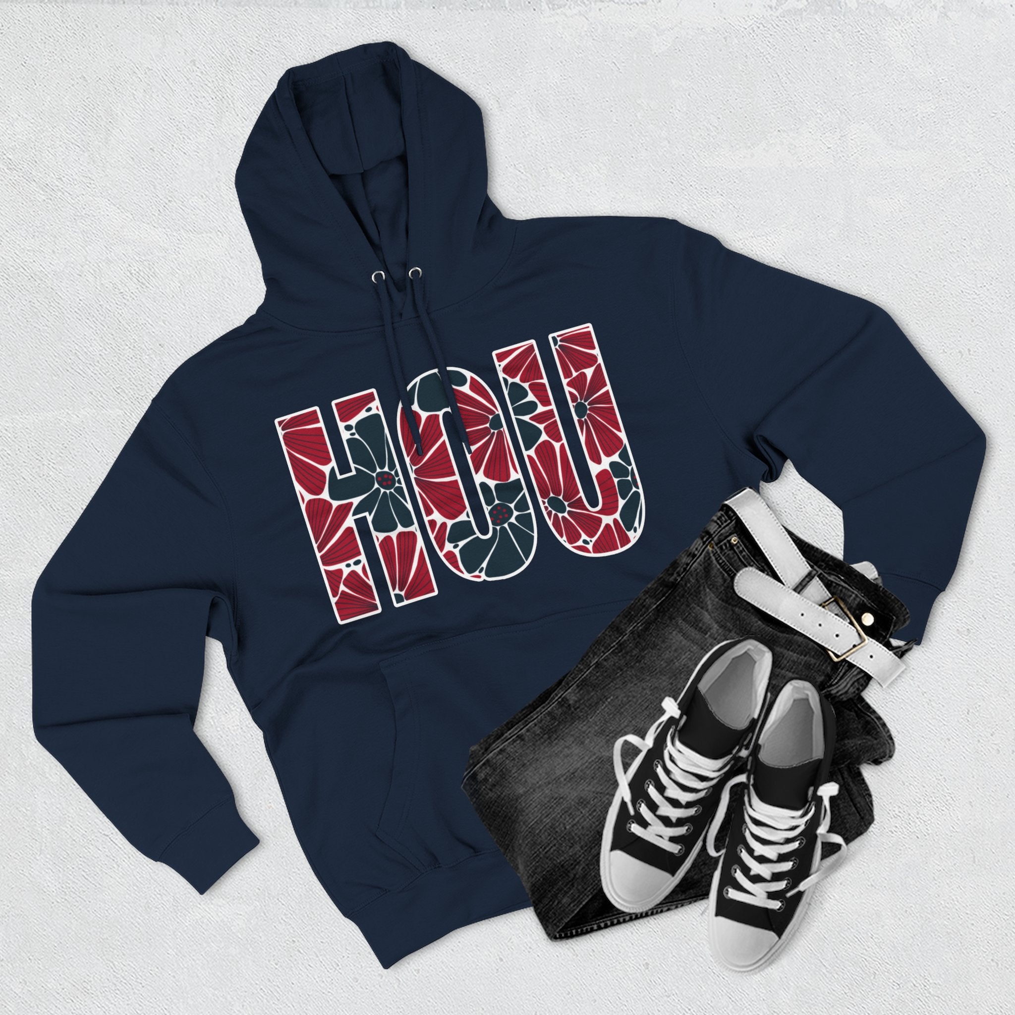 Houston Floral Arch Hoodie | Logo Pullover | Football