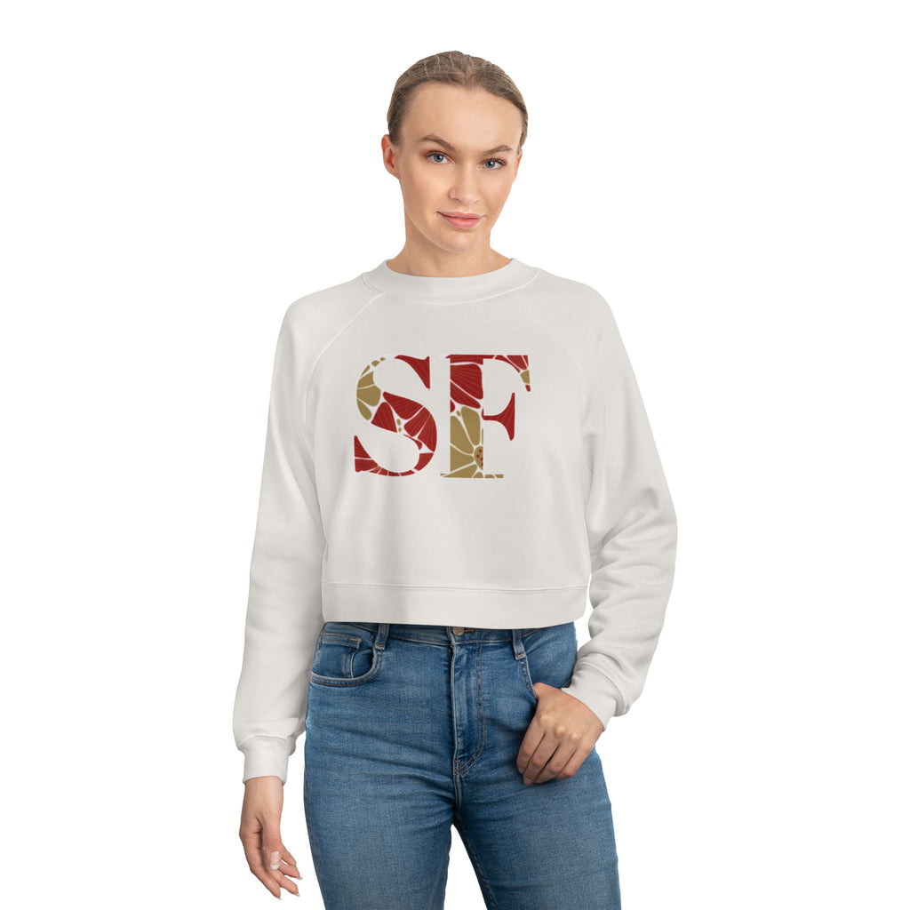 San Francisco Football Varsity Graphic Women's Fleece Cropped Pullover