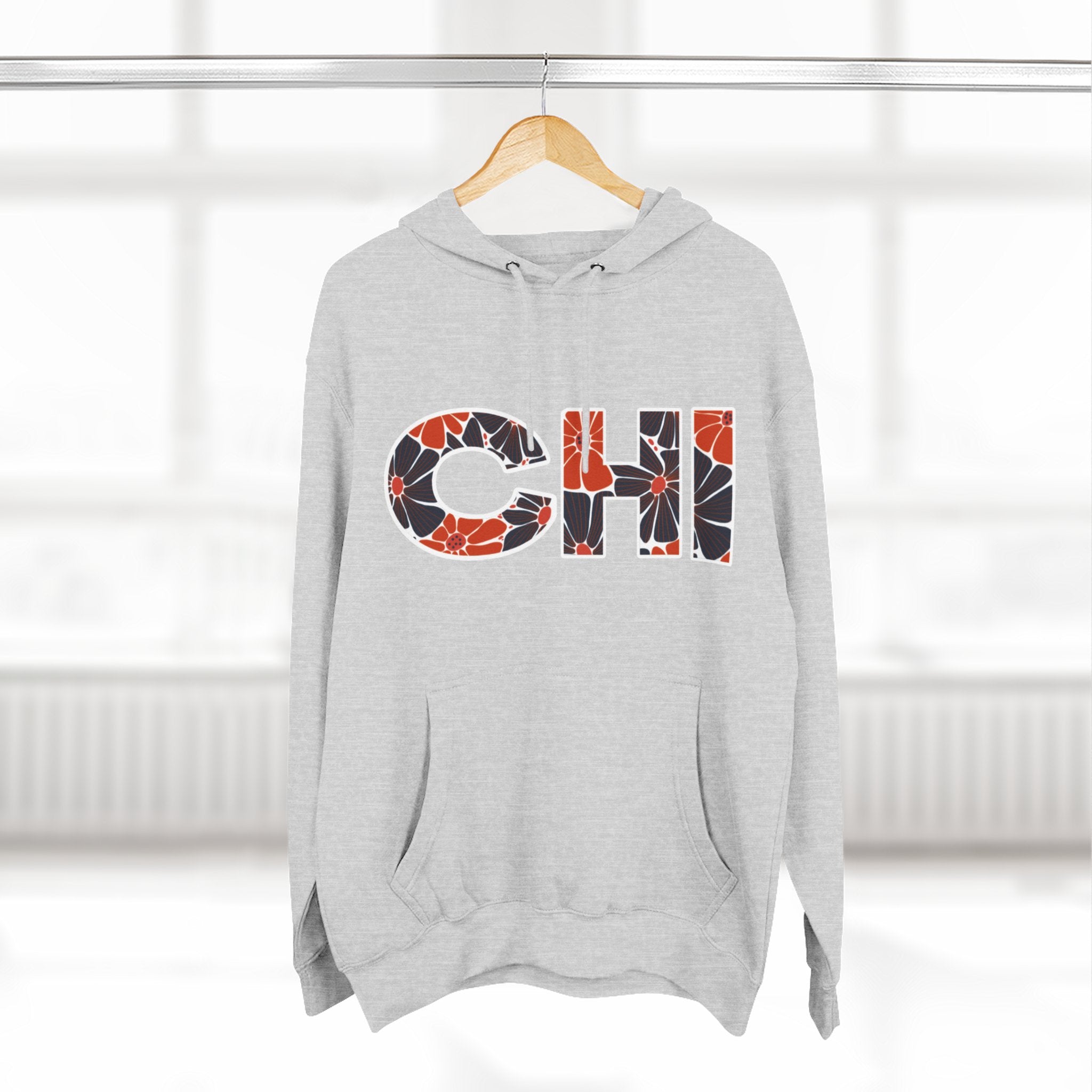 Chicago Floral Arch Hoodie | Logo Pullover | Football