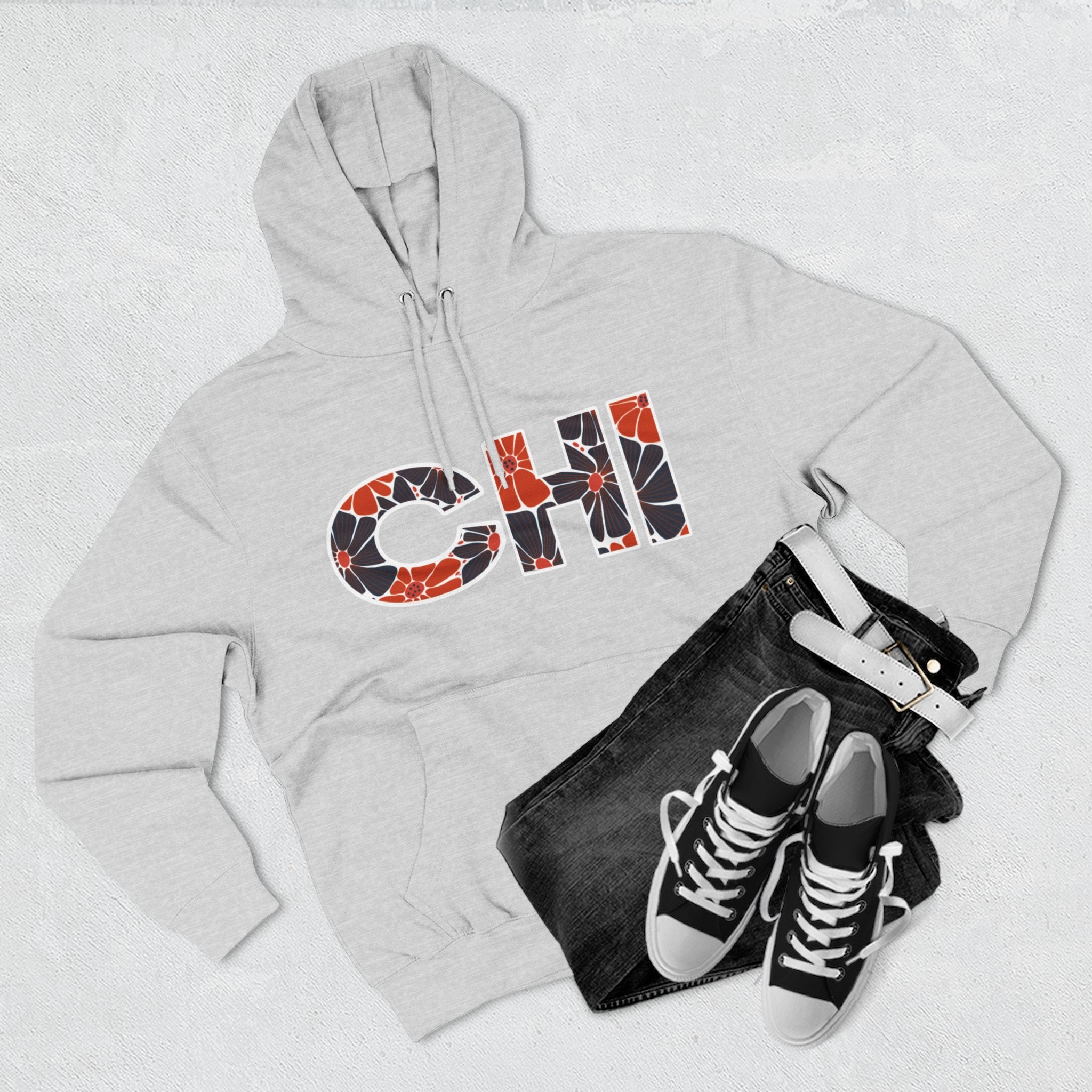 Chicago Floral Arch Hoodie | Logo Pullover | Football