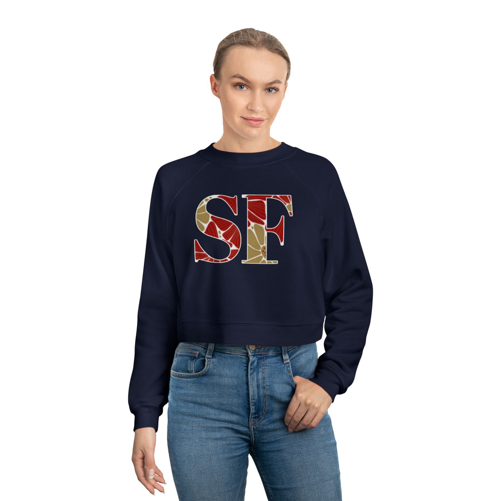 San Francisco Football Varsity Graphic Women's Fleece Cropped Pullover