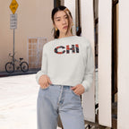Chicago Football Varsity Graphic Women's Fleece Cropped Pullover