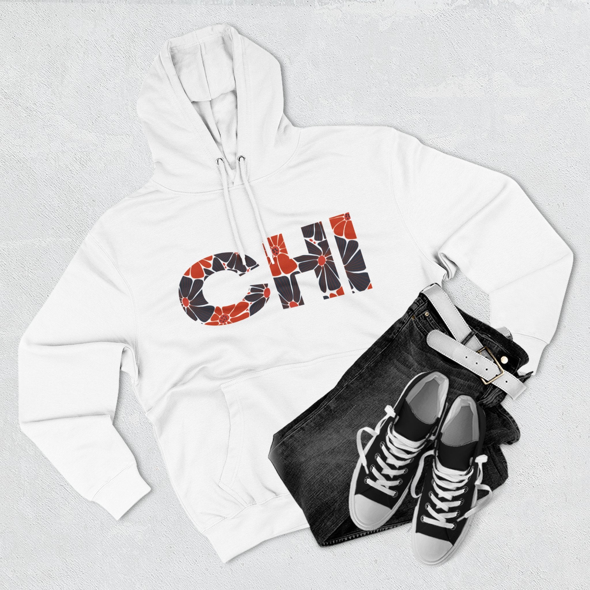 Chicago Floral Arch Hoodie | Logo Pullover | Football
