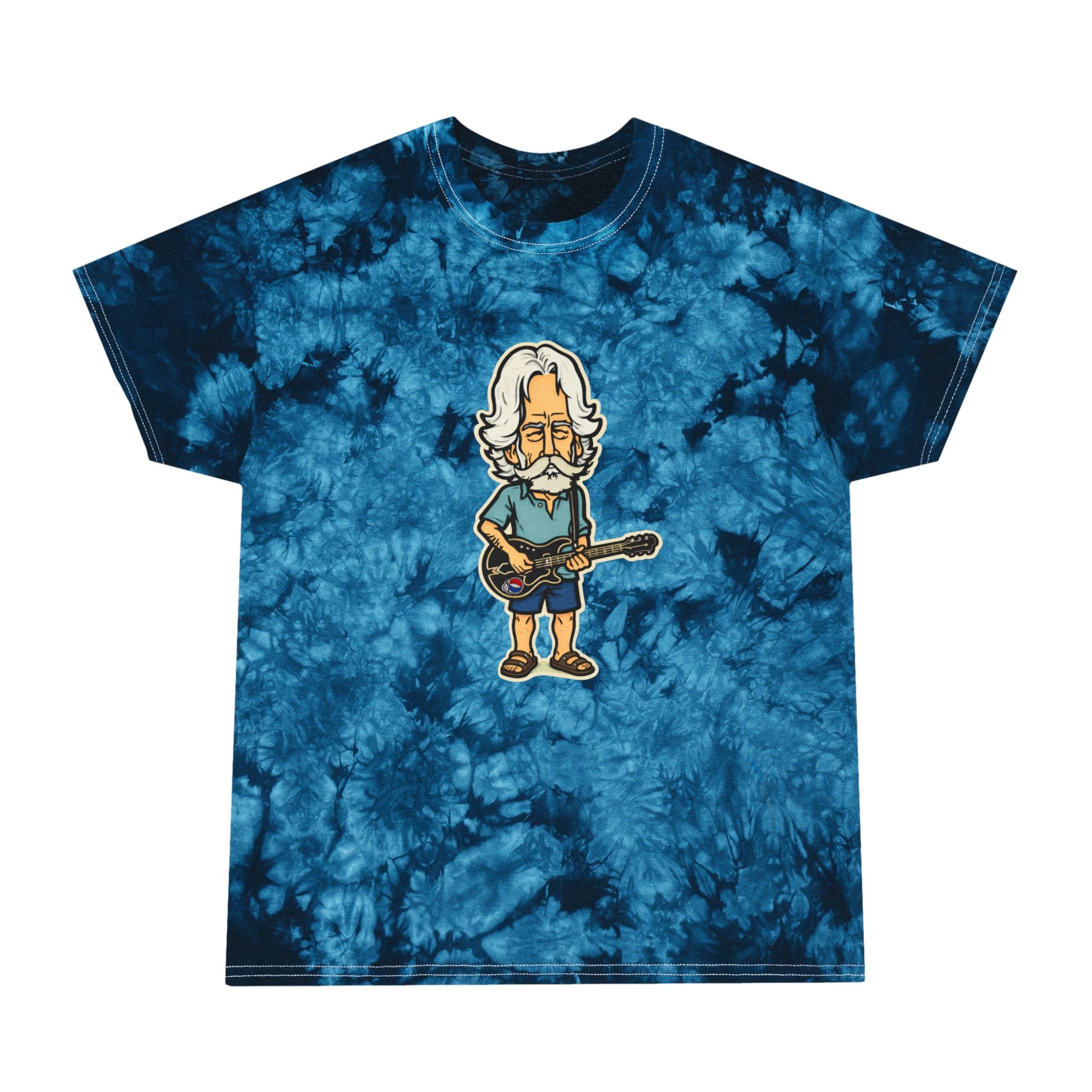 Bob Weir tribute, Crystal Blue Tie-Dye Tee with Retro Graphic