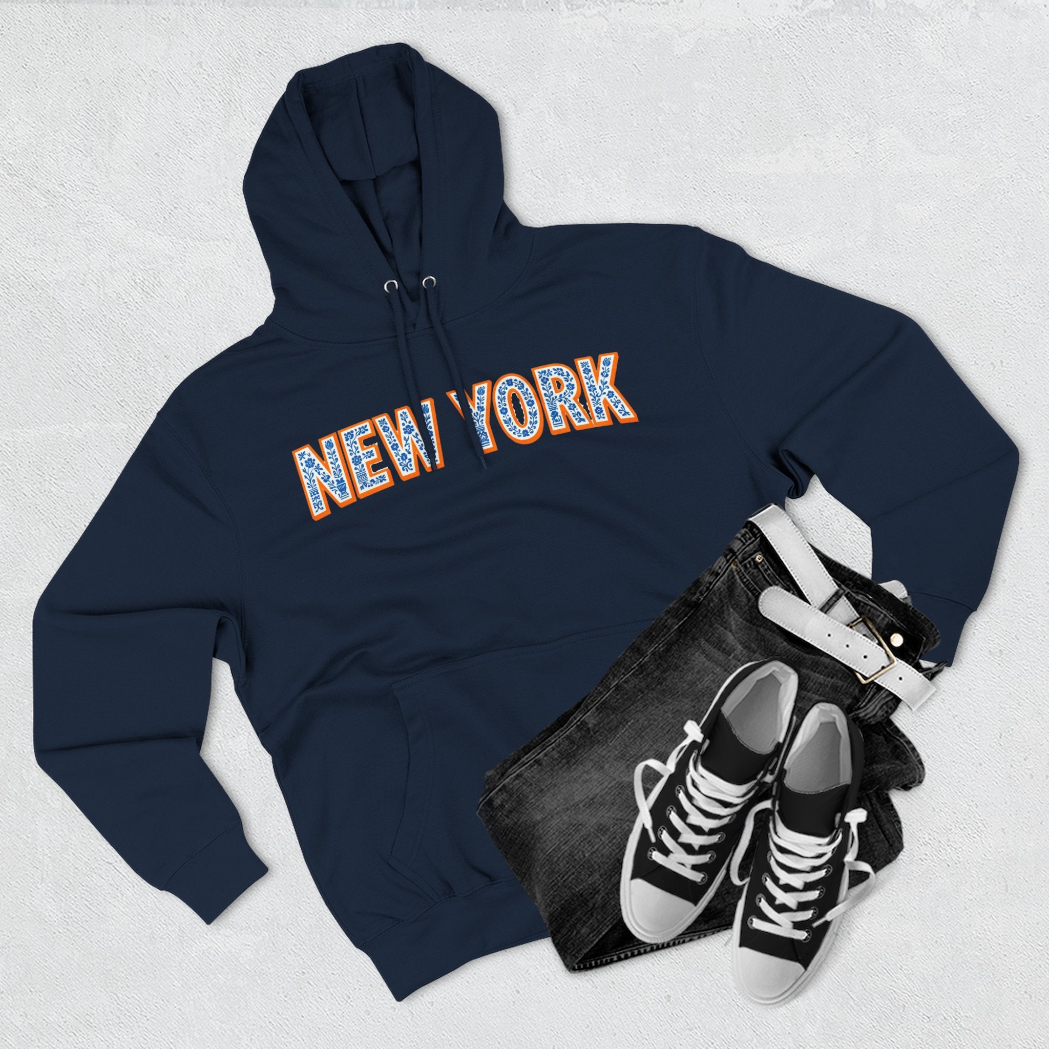 New York Floral Arch Hoodie | Logo Pullover | Baseball, Basketball