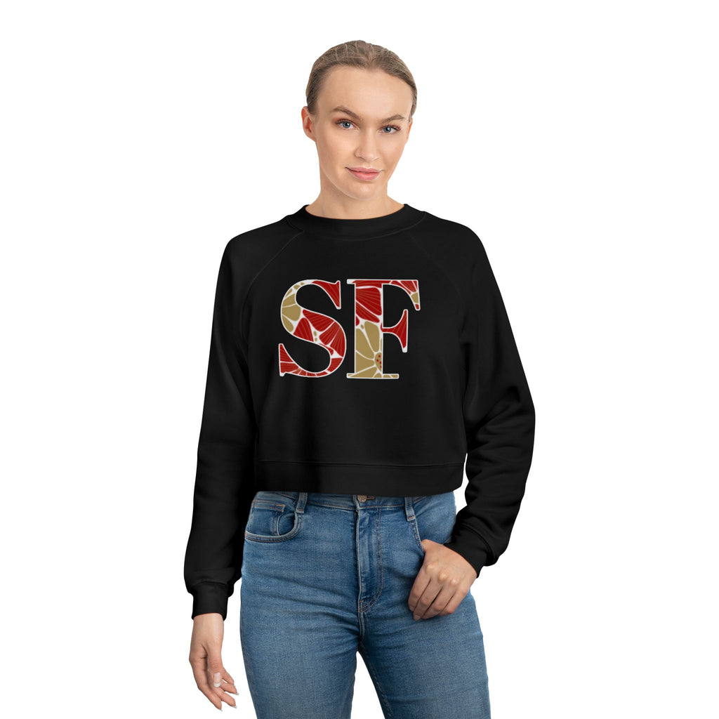 San Francisco Football Varsity Graphic Women's Fleece Cropped Pullover