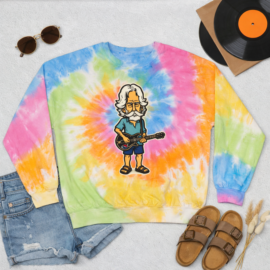Bob Weir Unisex Tie-Dye Sweatshirt, Grateful Dead