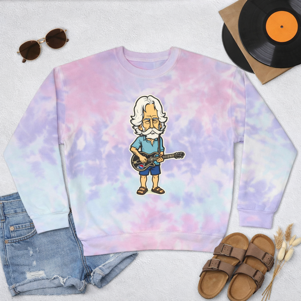 Bob Weir Unisex Tie-Dye Sweatshirt, Grateful Dead